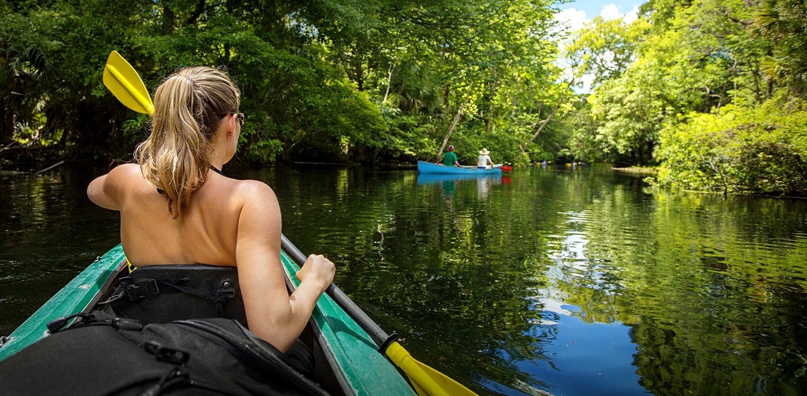 Woman canoeing